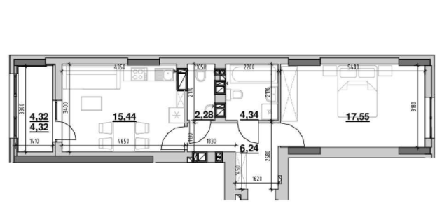 1-кімнатна 50.17 м² в ЖК Ріел Сіті від 19 372 грн/м², Львів