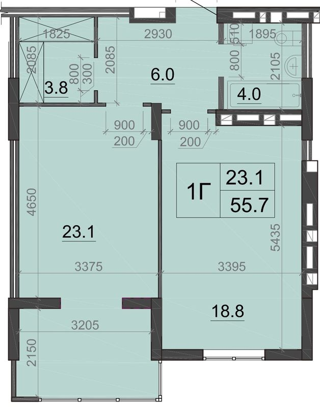 1-комнатная 55.7 м² в ЖК Визави от 19 000 грн/м², Луцк