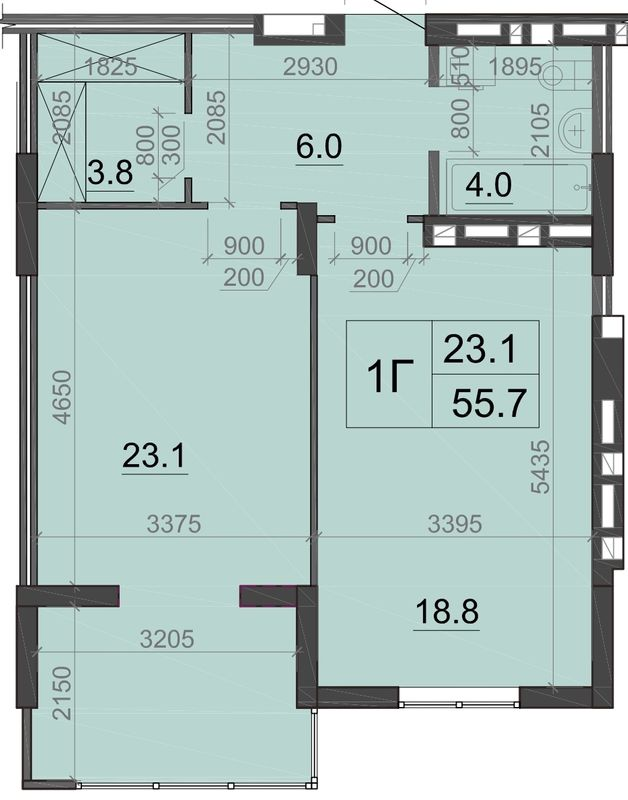 1-кімнатна 55.7 м² в ЖК Визави від 19 000 грн/м², Луцьк