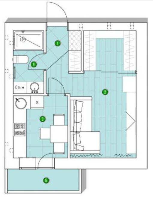 1-кімнатна 32.33 м² в ЖК Центральний від 15 411 грн/м², смт Великодолинське