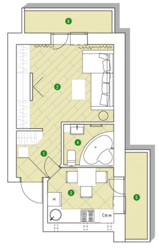 1-комнатная 32.68 м² в ЖК Центральный от 15 246 грн/м², пгт Великодолинское