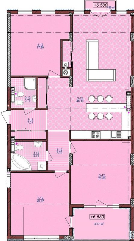 3-комнатная 130 м² в ЖК на ул. Антоновича, 31 от 31 450 грн/м², Львов