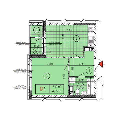 1-кімнатна 44 м² в ЖК Причал 8 від 28 800 грн/м², Київ