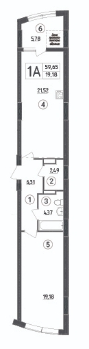 1-комнатная 59.65 м² в ЖК Aquamarine от 20 950 грн/м², г. Украинка