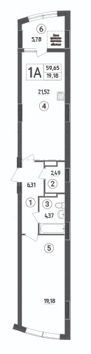 1-кімнатна 59.65 м² в ЖК Aquamarine від 20 950 грн/м², м. Українка