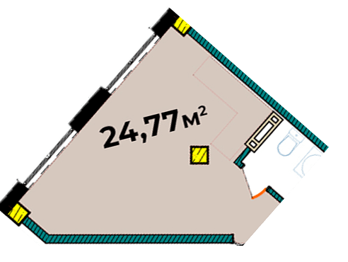 1-кімнатна 24.77 м² в ЖК IT-Парк Manufactura від 24 600 грн/м², Харків