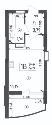 1-комнатная 29.84 м² в ЖК Aquamarine от 20 950 грн/м², г. Украинка