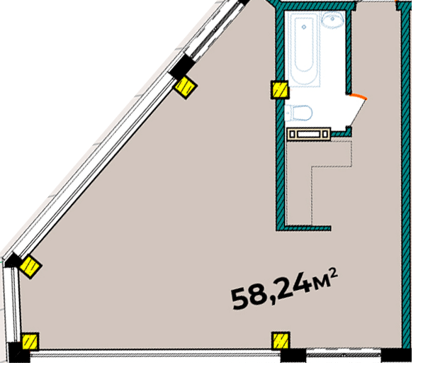 1-комнатная 58.24 м² в ЖК IT-Парк Manufactura от 24 400 грн/м², Харьков