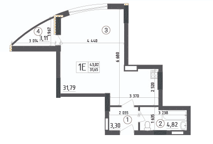 1-комнатная 43.02 м² в ЖК Aquamarine от 20 950 грн/м², г. Украинка