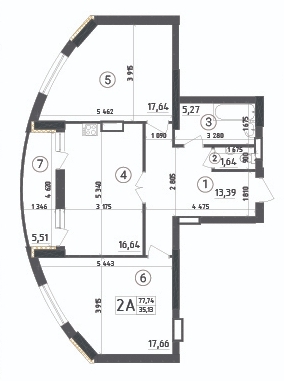 2-кімнатна 77.74 м² в ЖК Aquamarine від 20 950 грн/м², м. Українка