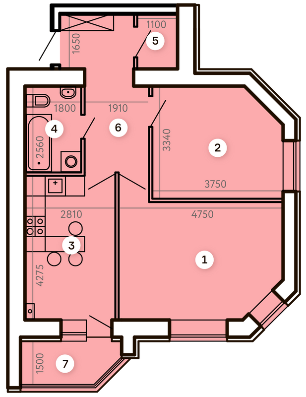 2-комнатная 58.52 м² в ЖК Kvartal от 19 500 грн/м², Запорожье