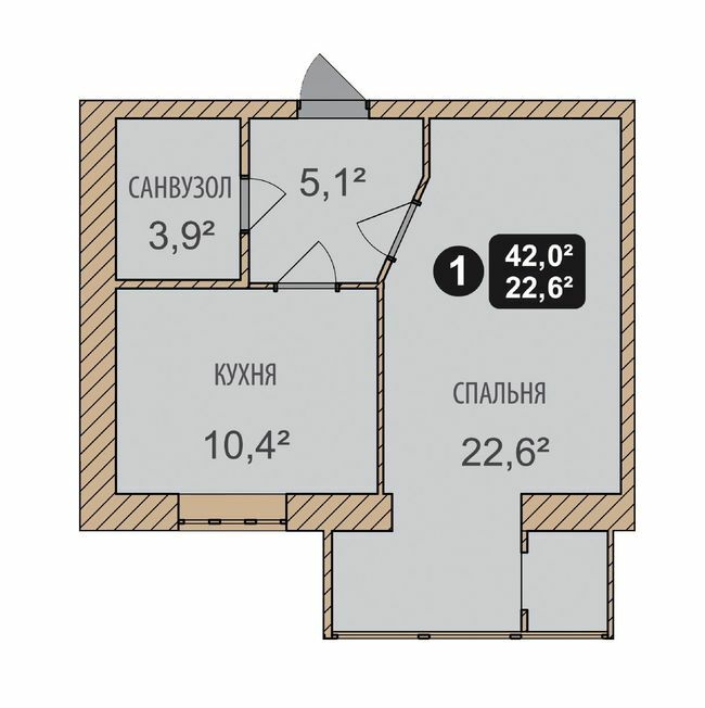 1-кімнатна 42 м² в ЖК Автобіографія від 13 500 грн/м², Хмельницький