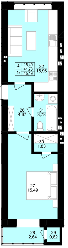 1-кімнатна 45.19 м² в ЖК Грушевського від 16 200 грн/м², м. Винники