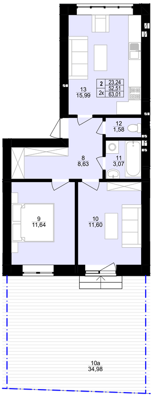 2-комнатная 63.01 м² в ЖК Грушевского от 15 150 грн/м², г. Винники