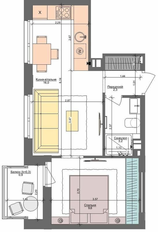 1-комнатная 32 м² в ЖК Файна Таун от 47 560 грн/м², Киев