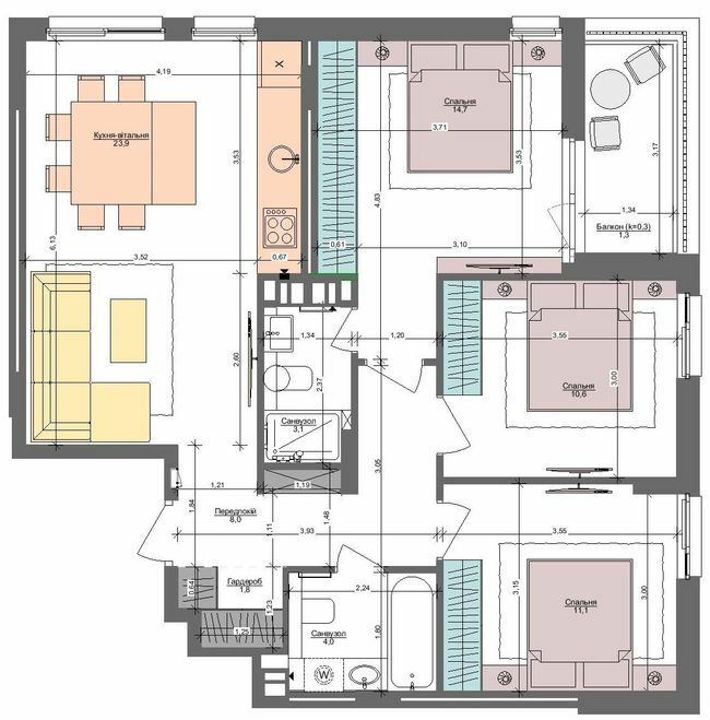 3-кімнатна 78 м² в ЖК Файна Таун від 43 710 грн/м², Київ