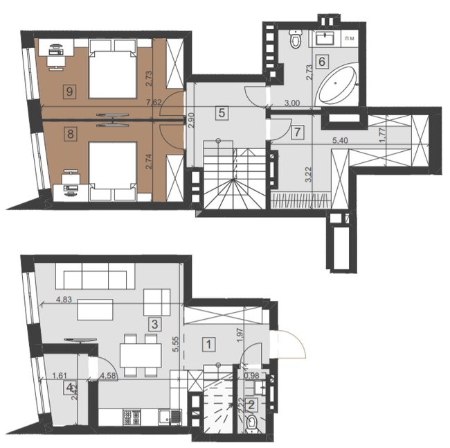 Двухуровневая 89 м² в ЖК Парус City от 26 450 грн/м², Львов