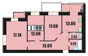 3-кімнатна 73.28 м² в ЖК Вінницький від 11 700 грн/м², Хмельницький