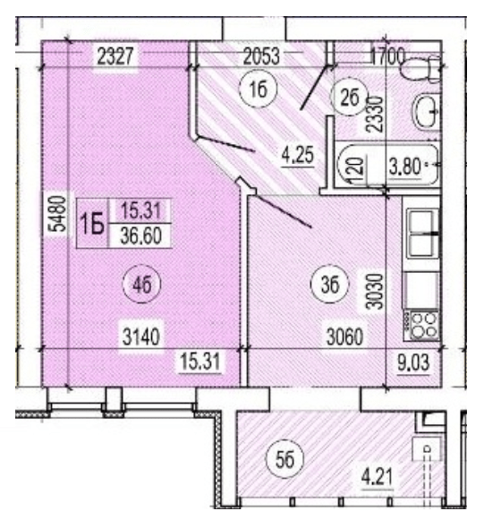 1-комнатная 36.6 м² в ЖК Семейный квартал от 17 000 грн/м², с. Требухов