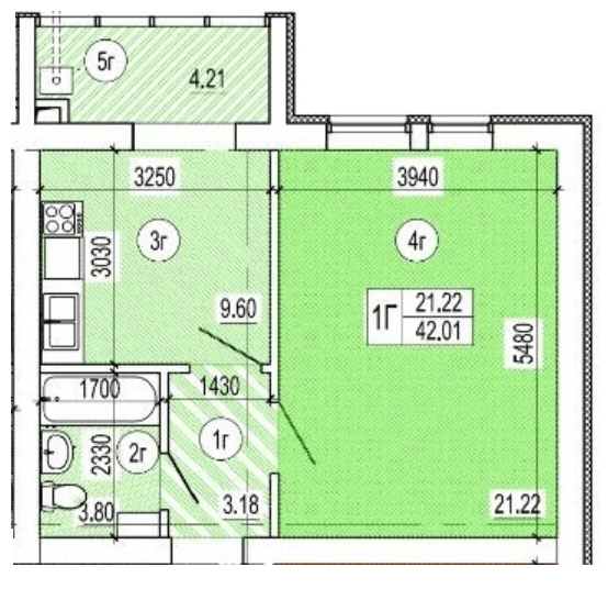 1-комнатная 42.01 м² в ЖК Семейный квартал от 18 000 грн/м², с. Требухов