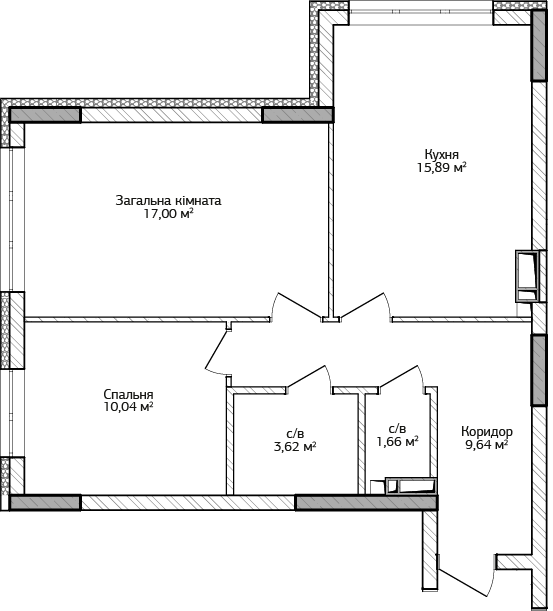 2-комнатная 57.85 м² в ЖК City Park от 18 000 грн/м², г. Ирпень