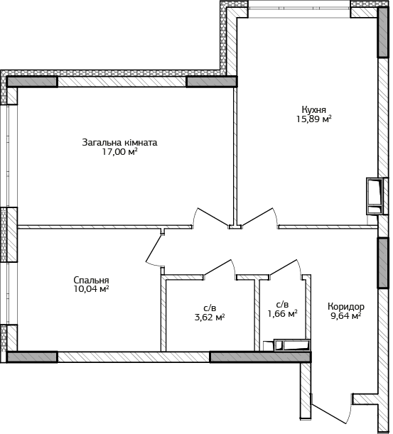 2-кімнатна 57.85 м² в ЖК City Park від 18 000 грн/м², м. Ірпінь