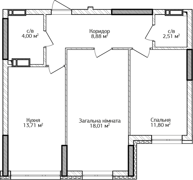 2-кімнатна 58.91 м² в ЖК City Park від 21 500 грн/м², м. Ірпінь