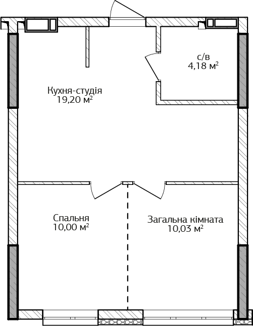 1-кімнатна 43.41 м² в ЖК City Park від 25 500 грн/м², м. Ірпінь