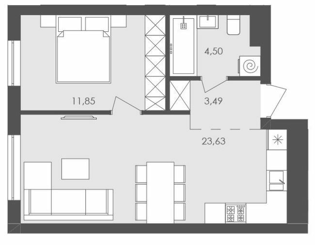 1-кімнатна 43.37 м² в ЖК Avalon Holiday від 17 000 грн/м², с. Сокільники