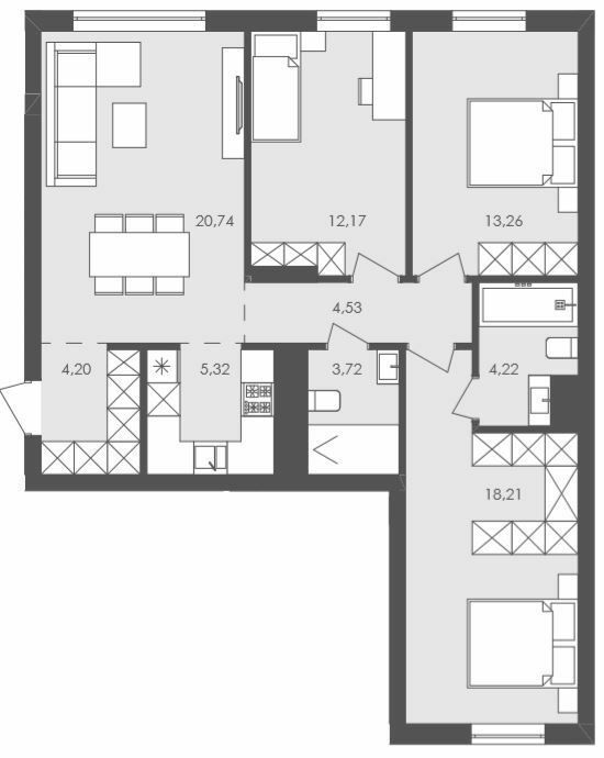 3-кімнатна 86.37 м² в ЖК Avalon Holiday від 18 500 грн/м², с. Сокільники