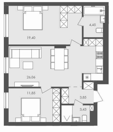 2-кімнатна 69.04 м² в ЖК Avalon Holiday від 20 000 грн/м², с. Сокільники