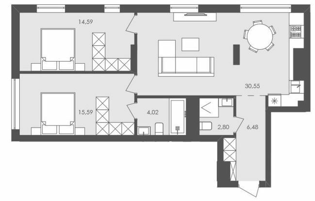 2-комнатная 74.03 м² в ЖК Avalon Holiday от 20 000 грн/м², с. Сокольники