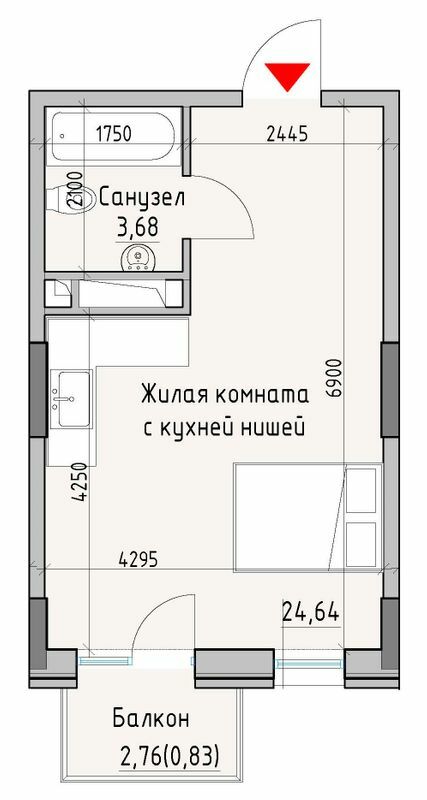 1-кімнатна 29.15 м² в ЖК Простір Eco City (Простір на Радісній від 23 850 грн/м², Одеса