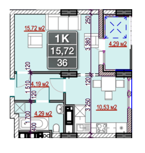 1-комнатная 36 м² в ЖД White House от застройщика, Ивано-Франковск