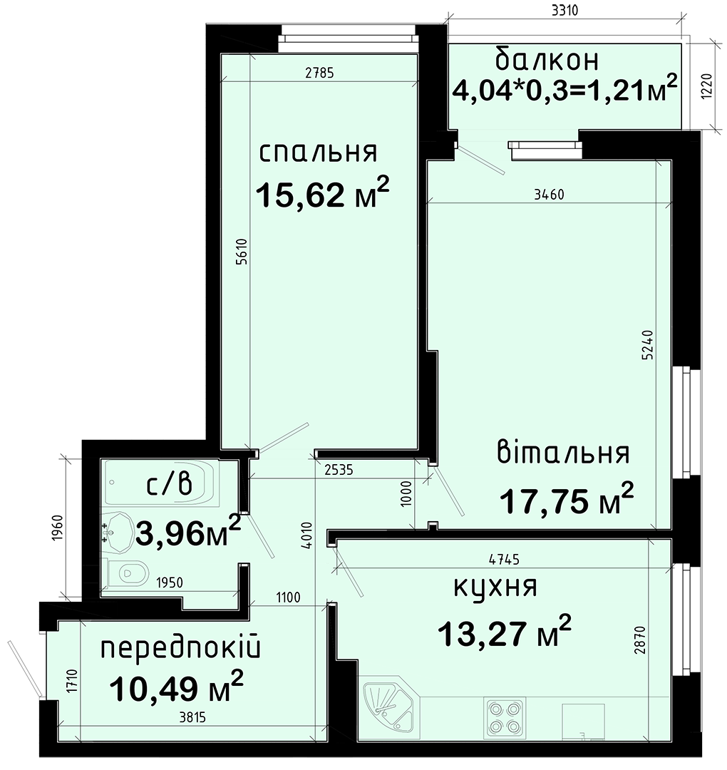 2-комнатная 62.3 м² в ЖК Авеню 42 от 44 000 грн/м², Киев
