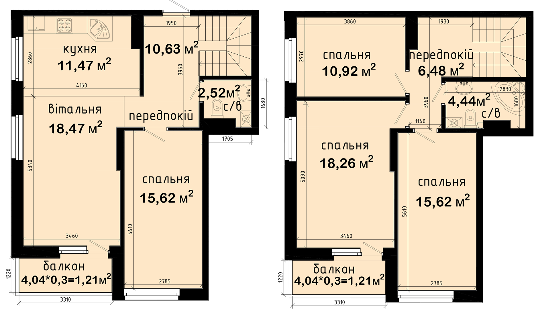 Дворівнева 116.85 м² в ЖК Авеню 42 від 36 960 грн/м², Київ