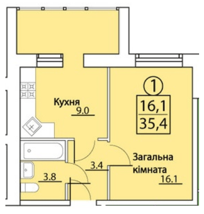 1-кімнатна 35.4 м² в ЖК на просп. Грушевського, 50 від 12 000 грн/м², м. Кам`янець-Подільський