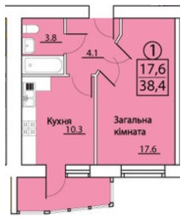 1-кімнатна 38.4 м² в ЖК на просп. Грушевського, 50 від забудовника, м. Кам`янець-Подільський