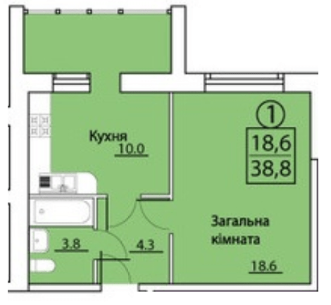 1-кімнатна 38.8 м² в ЖК на просп. Грушевського, 50 від забудовника, м. Кам`янець-Подільський
