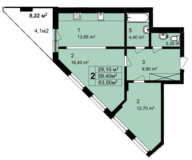 2-кімнатна 63.5 м² в ЖК Q-6 "Quoroom Perfect Town" від 28 250 грн/м², Львів