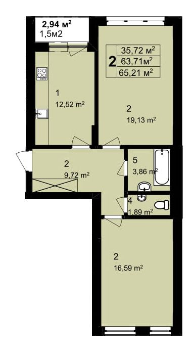 2-комнатная 65.21 м² в ЖК Q-6 "Quoroom Perfect Town" от 28 250 грн/м², Львов