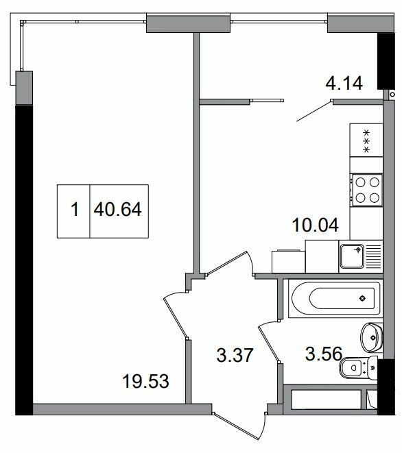 1-комнатная 40.64 м² в ЖГ ARTVILLE от 22 400 грн/м², пгт Авангард