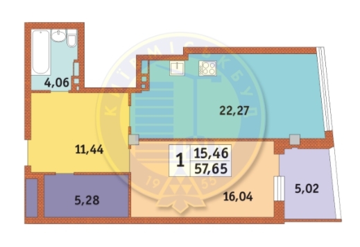 1-кімнатна 51.65 м² в ЖК Costa fontana від 41 184 грн/м², Одеса