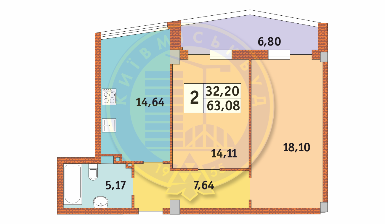2-кімнатна 63.08 м² в ЖК Costa fontana від 29 700 грн/м², Одеса