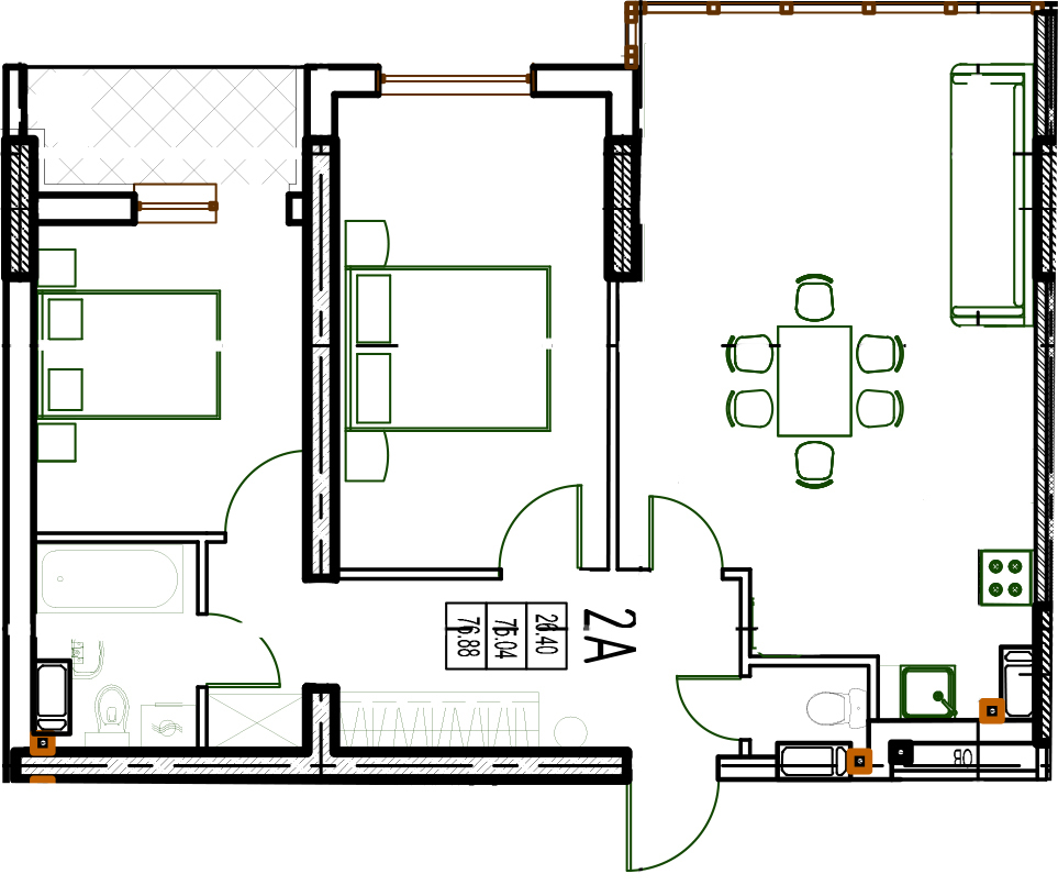 2-комнатная 76.88 м² в ЖК DERBY Style House от 23 100 грн/м², Одесса