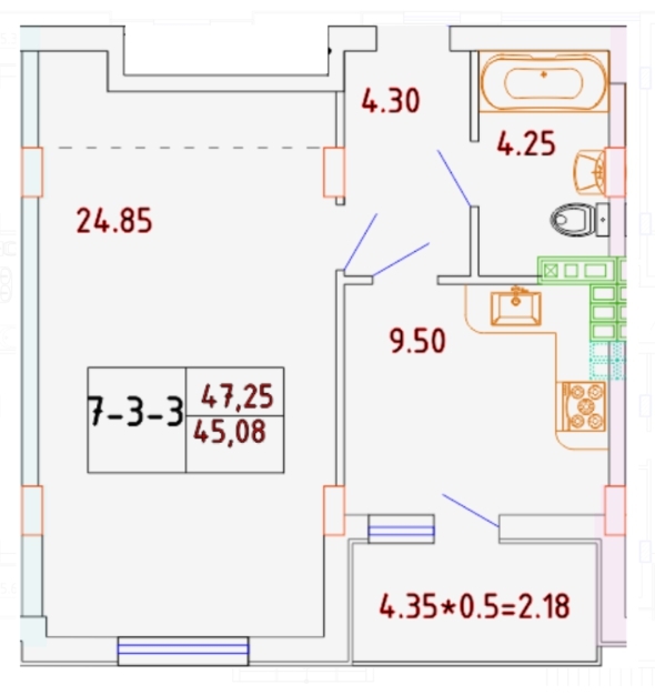 1-комнатная 47.25 м² в ЖК Smart City от 21 050 грн/м², с. Крыжановка
