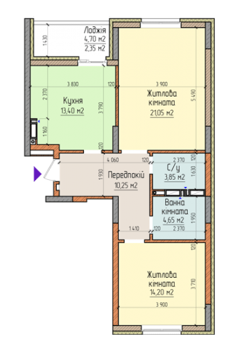 2-кімнатна 69.75 м² в ЖК Акварелі-2 від 19 000 грн/м², м. Вишневе