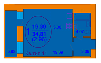 1-кімнатна 34.81 м² в ЖК Софія Київська від 15 800 грн/м², с. Софіївська Борщагівка