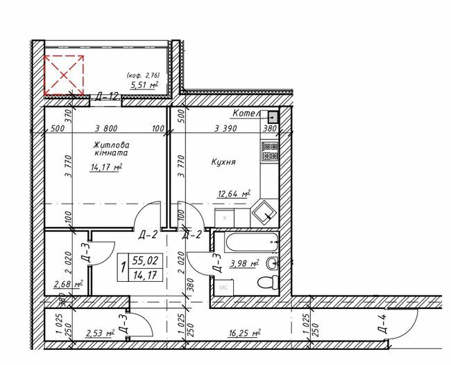 1-комнатная 55.02 м² в ЖК Гранд Парк от 14 500 грн/м², г. Бровары