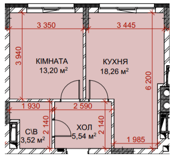 1-комнатная 40.52 м² в ЖК Riverside от 18 550 грн/м², с. Погребы